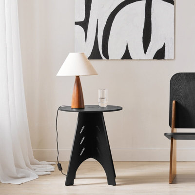 Sobuy Hfbt01-SchRound Side Table Coffee Table Sofa Side Table Bedside Table Nightstand In Mortise And Tenon Structure,black from B&Q