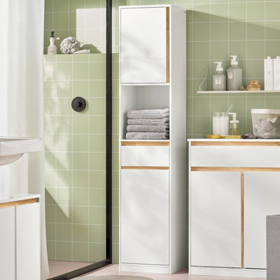 Sobuy Bzr80-WBathroom Tall Cabinet Cupboard Bathroom Storage Cabinet,white,w35Xd33Xh170 from B&Q