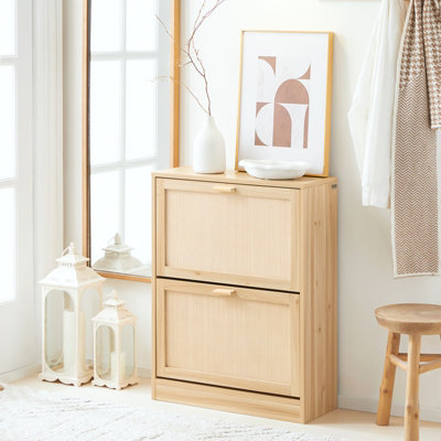 Sobuy Fsr160-N2 Flip-Drawers Shoe Cabinet Shoe Rack Shoe Storage Cupboard OrganizerWood Veneer,w60Xd24Xh80 from B&Q
