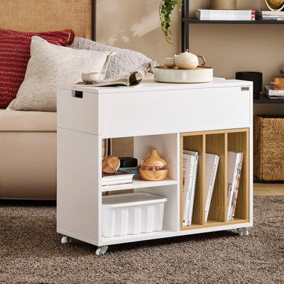 B&Q -  Fbt134-WMobile Storage Cabinet Side Cabinet File Cabinet,white,w70Xd30Xh61