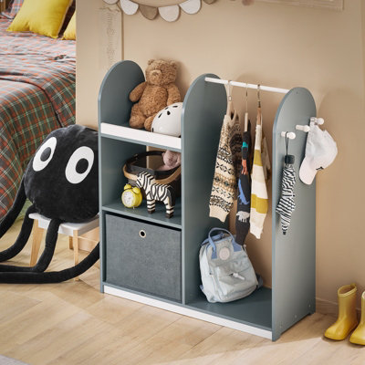 Sobuy Kmb40-HgKids Wardrobe With Hanging Rail Small Closet Kids Wardrobe For Bedroom With Storage Box And 3 Hooks from B&Q