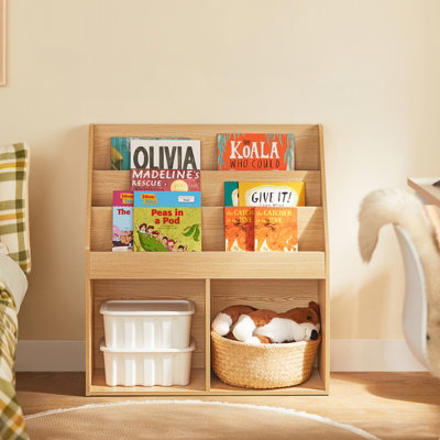 Sobuy Kmb01-NKids Bookshelf And Toy Storage Unit With 3 Tiers Children's Bookcase,wood Veneer,w72Xd29.6Xh79.6 from B&Q