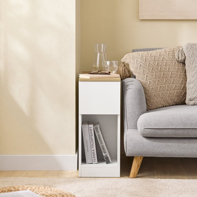 Sobuy Fbt162-Nw 25Cm Wide Narrow Bedside Table Nightstand Side End Table,wood Effect,w25Xd65Xh60.5 from B&Q