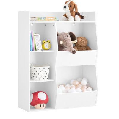 Sobuy Kmb55-K-W,childrens Bookcase Toy Shelf 5 Open Compartments Floor Standing Storage80X34X104 White,w80Xd34Xh104 from B&Q