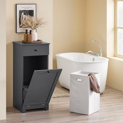 Sobuy Low Bathroom Cabinet With 1 Drawer 40X38X91Cm Modern Bzr21-Ii-Dg from B&Q