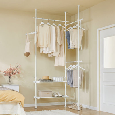 Sobuy Frg34-Ii-W,walk In Closet Freestanding Wardrobe Storage Cabinet ,white,w145Xd42.4Xh227 from B&Q