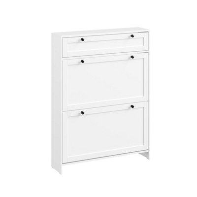 Sobuy Shoe Cabinet With 1 Drawer 80X19X107Cm Nordic Fsr207-W from B&Q