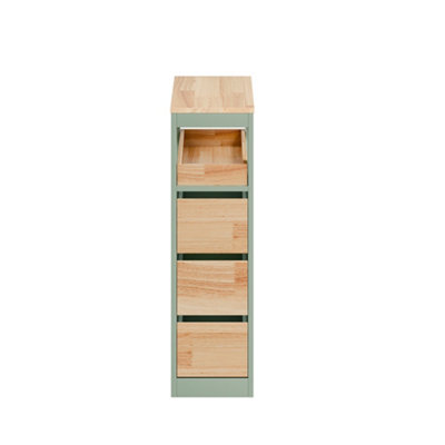 Sobuy Low Bathroom Cabinet With 4 Drawers 65X23X82Cm Nordic Bzr54-Ii-Gr from B&Q