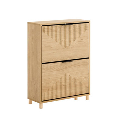 Sobuy Shoe Cabinet With 2 Doors 60X24X83Cm Nordic Fsr200-Ii-N from B&Q