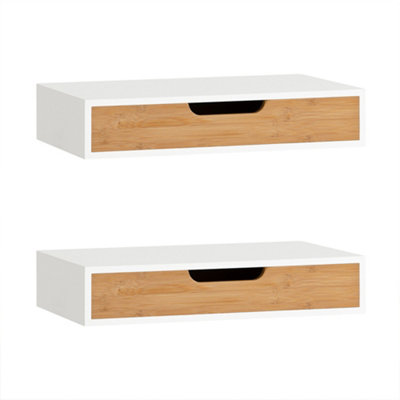 Sobuy Wall Shelf With 1 Drawer 15.7X9.8X3.1 Inch Load Capacity 16 Kg Frg92-NwWhite from B&Q