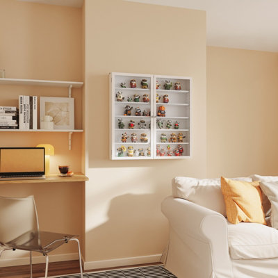 Sobuy Wall Cabinet With Glass Door And Adjustable Shelves - White - Image 3