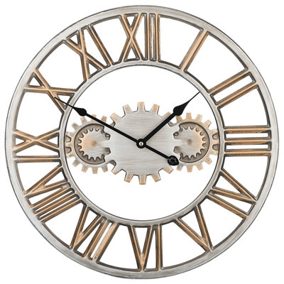 B&Q -  Wall Clock Seon 46 Cm Metal Silver