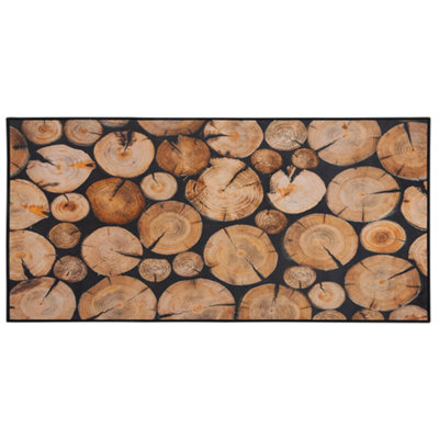 B&Q -   Rug Kardere Brown 80 X 150 Cm