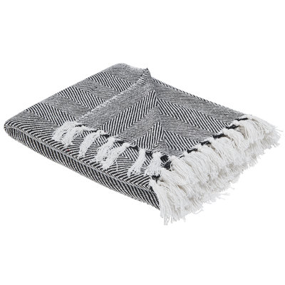 Beliani Blanket Tangier Cotton 130 X 160 Cm Black from B&Q