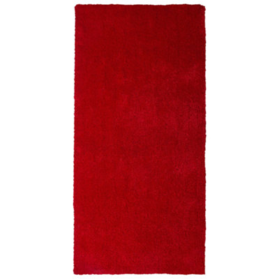 B&Q -  Shaggygy Rug Demre Red 80 X 150 Cm