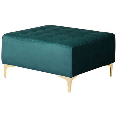 Beliani Modern Ottoman Aberdeen Velvet Teal from B&Q