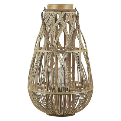 B&Q -  Lantern Tonga Bamboo 56 Cm Natural