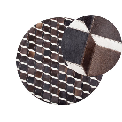 B&Q -  Rug Alpkoy Brown 140 Cm Leather