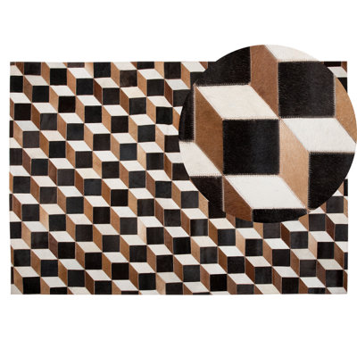B&Q -  Rug Alpkoy Brown 140 X 200 Cm Leather