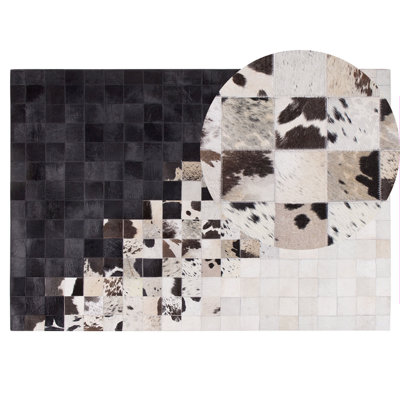 B&Q -  Rug Kemah Black 140 X 200 Cm Leather