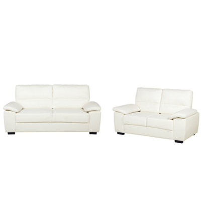 Beliani Living Room Set 5 Seater Vogar Faux Leather Off-White from B&Q