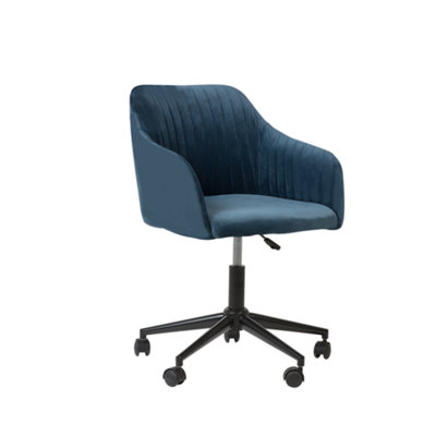 Beliani Desk Chair Venice Velvet Navy Blue from B&Q