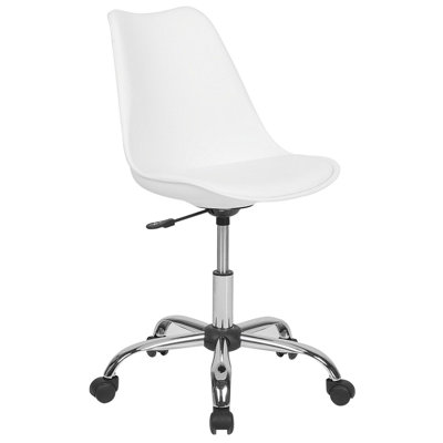 Beliani Desk Chair Dakota Faux Leather White from B&Q