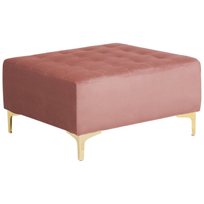 Beliani Modern Ottoman Aberdeen Velvet Pink from B&Q