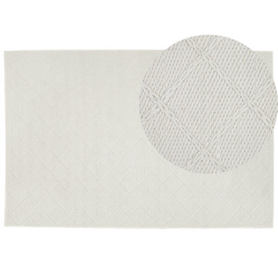 B&Q -  Rug Ellek White 160 X 230 Cm Wool