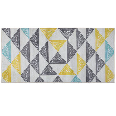 B&Q -   Rug Kalen Grey 80 X 150 Cm