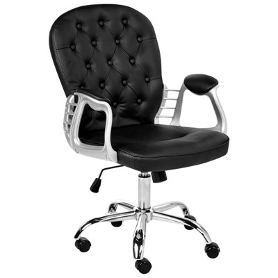 B&Q -  Desk Chair Princess Faux Leather Black