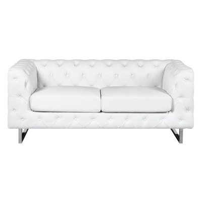 Beliani Sofa 2 Seater Vissland Faux Leather White from B&Q