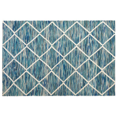 B&Q -  Rug Belenli Blue 140 X 200 Cm Wool