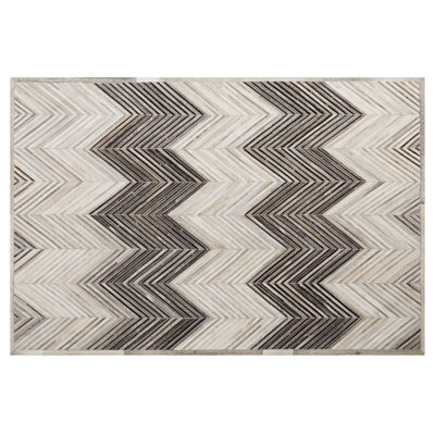 B&Q -  Rug Aytepe Grey 140 X 200 Cm Leather
