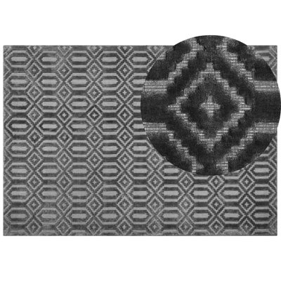 B&Q -  Rug Adatepe Dark Grey 160 X 230 Cm Viscose