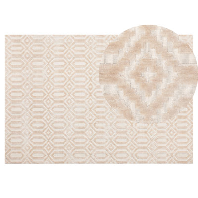 B&Q -  Rug Adatepe Beige 140 X 200 Cm Viscose