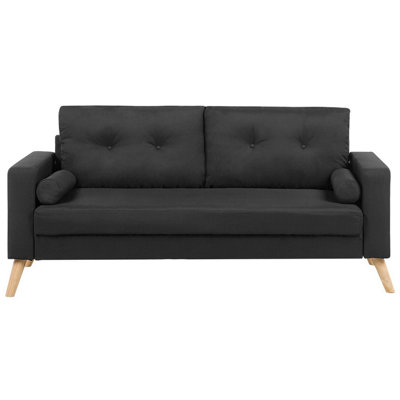 Beliani Sofa 2 Seater Kalmar Fabric Black from B&Q