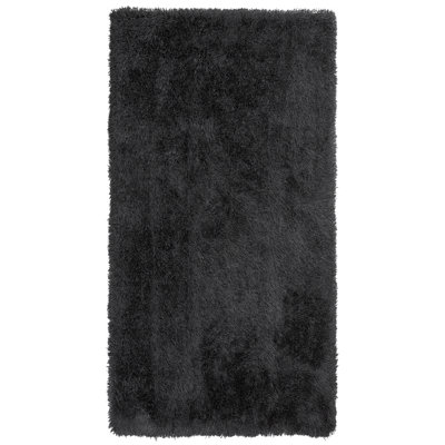B&Q -  Shaggygy Rug Cide Black 80 X 150 Cm