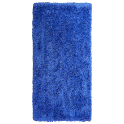 B&Q -  Shaggygy Rug Cide Blue 80 X 150 Cm