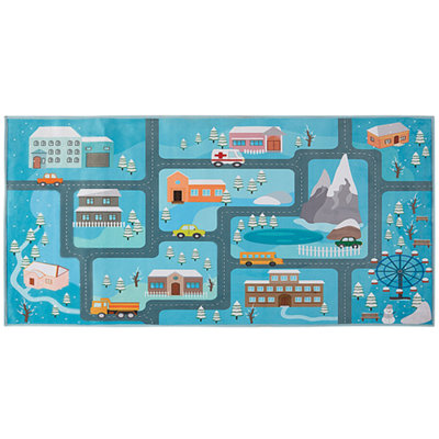 B&Q -  Kids Rug Kigi Blue 80 X 150 Cm