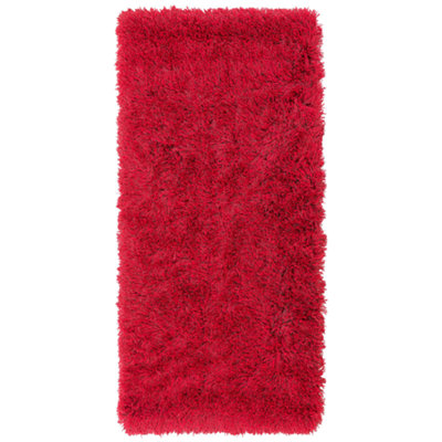 B&Q -  Shaggygy Rug Cide Red 80 X 150 Cm