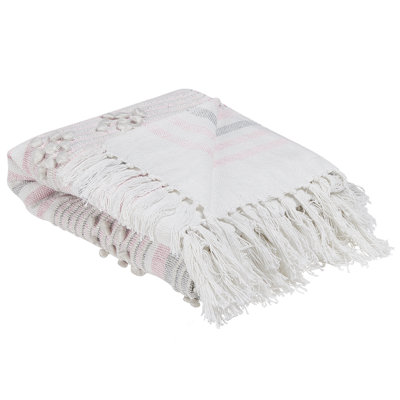 Beliani Blanket Kaman Fabric 125 X 150 Cm Pink from B&Q