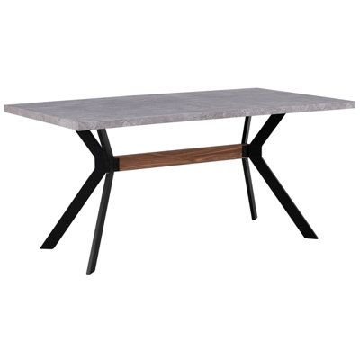 Beliani Dining Table Benson Grey Concrete Effect 160 Cm 90 Cm from B&Q
