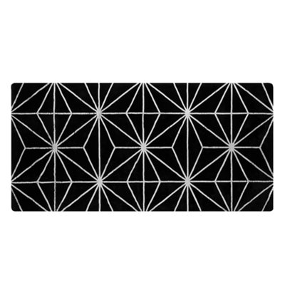 B&Q -  Rug Sibel Black 80 X 150 Cm Viscose