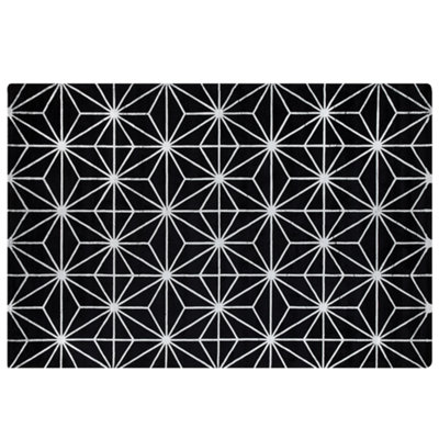 Beliani Viscose Area Rug 140 X 200 Cm Sibel Black