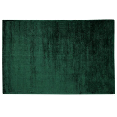 Beliani Rug Gesi Ii Dark Green 140 X 200 Cm Viscose from B&Q