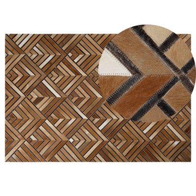 B&Q -  Rug Tekir Brown 140 X 200 Cm Leather