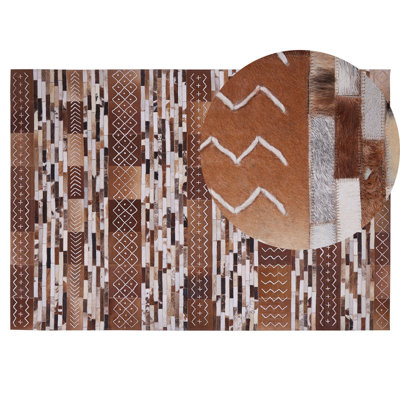 B&Q -  Rug Herekli Brown 140 X 200 Cm Leather