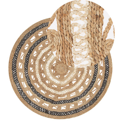 B&Q -   Rug Goyne Beige 140 Cm Jute