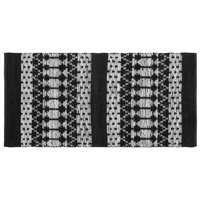 B&Q -  Rug Sokun Black 80 X 150 Cm Leather